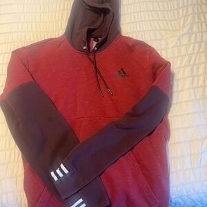 Adidas Maroon and Dark Brown Hoodie